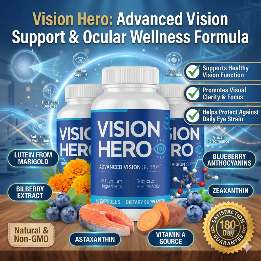 Vision Hero Review 3 bottles image with natural badges